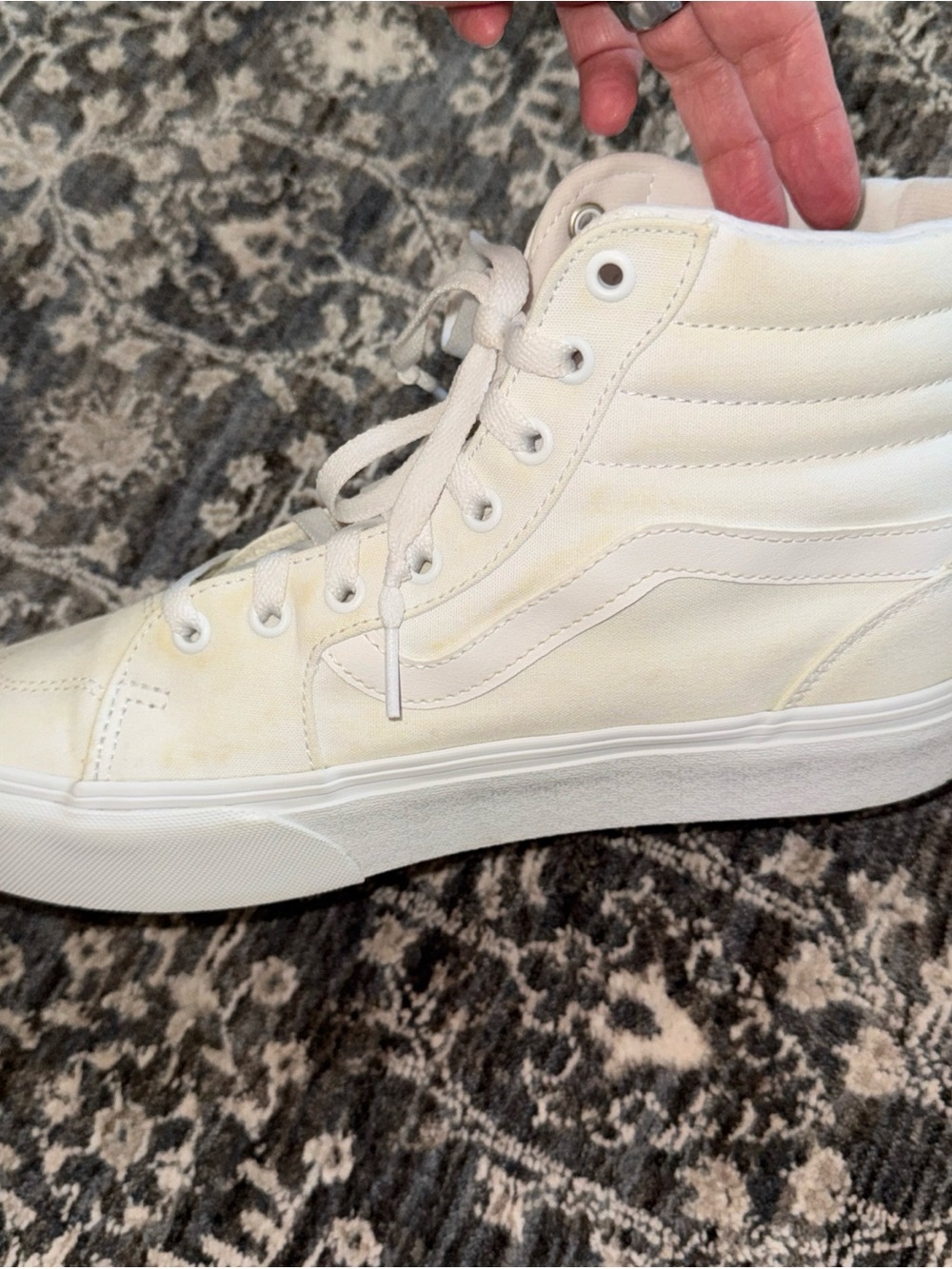 Vans White High-Top Lace-Up Sneakers - Picture 4 of 12